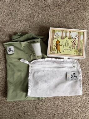 Ollie World Olive Green Swaddle